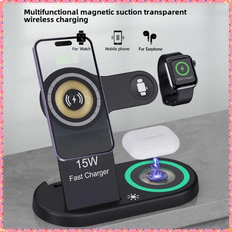 Watch 7 Smartwatch Iphone - 15W急速ワイヤレス充電スタンド 3in1折りたたみ式充電ステーション iPhone 15 14 13
