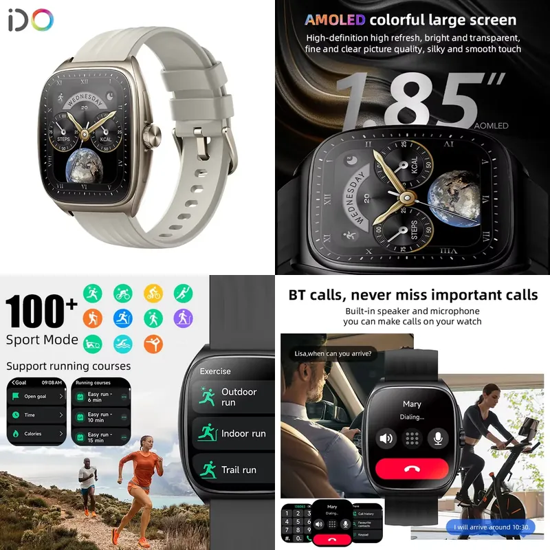 Smartwatch I Watches - 2025年ファッションメンズスマートウォッチメーカー1.85インチAMOLED曲面工場価格BT通話IP68防水フィットネストラッカー