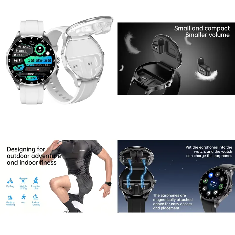 Smartwatch I Watches - OEM AMOLED 1.43インチ スマートウォッチ イヤホン付き ワイヤレスBT
