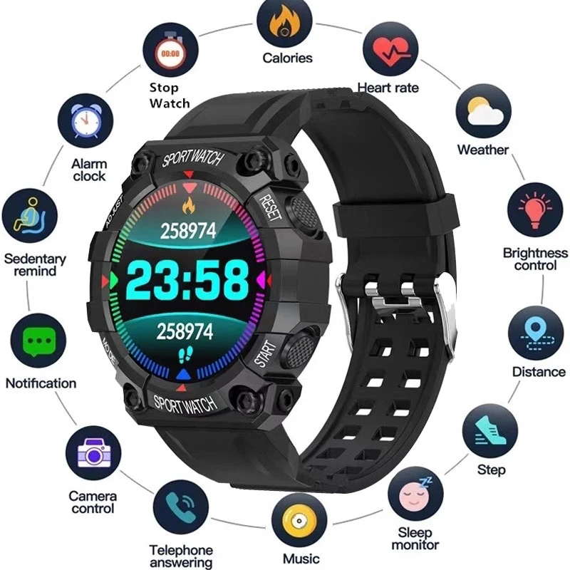 Watch Smart Y56 - Y56 スマートウォッチ男性女性フルラウンドカラースクリーン血圧心拍数モニターフィットネス屋外スマートウォッチ Ios Android 用