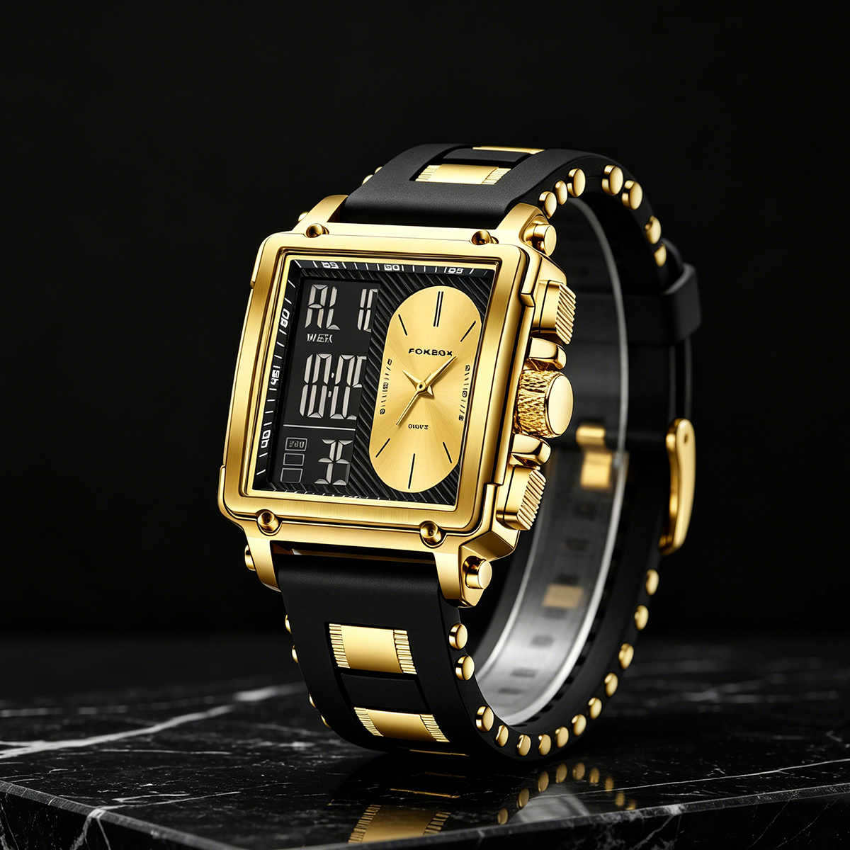 Smartwatch Watches For Men Digital - LIGE トップオリジナルスクエアデジタル腕時計男性用クロノグラフアラームスポーツメンズ腕時計レザーストラップ防水電子時計
