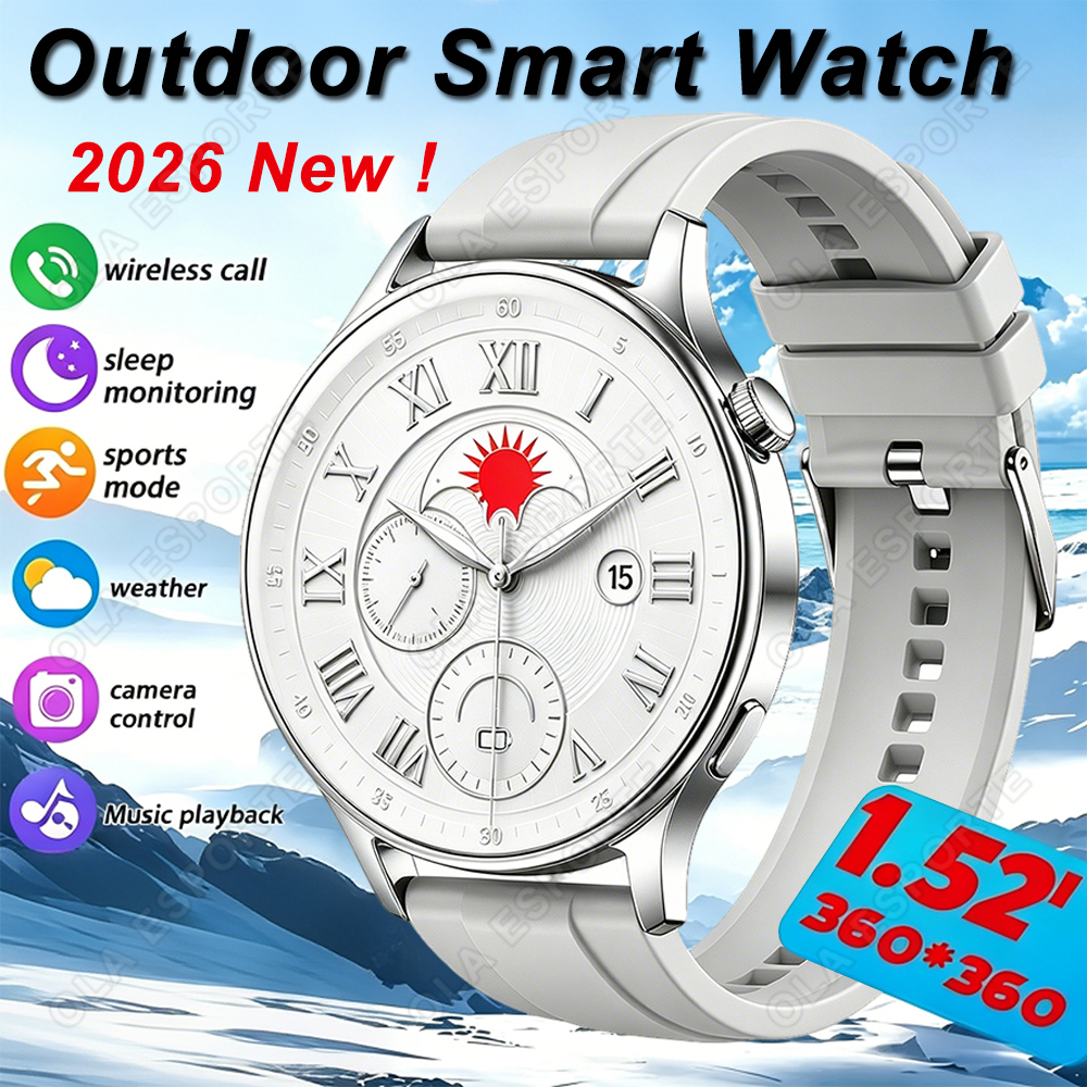 Smartwatch Watches Birthday Gift For Men - 2026年新型アウトドアスマートウォッチ 1.52インチHDスクリーン スポーツ軌跡追跡 最高のサプライズ誕生日プレゼント 男性女性向け HW12