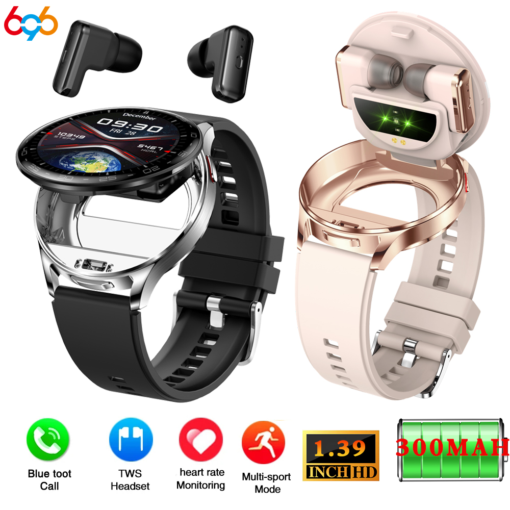 Smartwatch Noise Watches - 男性と女性のためのtwsヘッドセットスマートウォッチ、スポーツ、フィットネス、心拍数、健康、イヤホン、ノイズリダクション、音楽スマートウォッチ、1.39インチ、2 in 1
