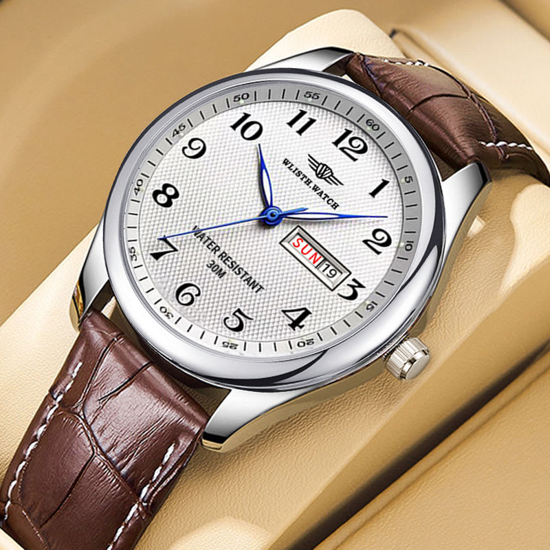 Smartwatch Watches For Men Brands - WLISTH 高級ブランドメンズ腕時計クォーツ時計アラビア数字ステンレス鋼防水カレンダー腕時計男性の父へのギフト