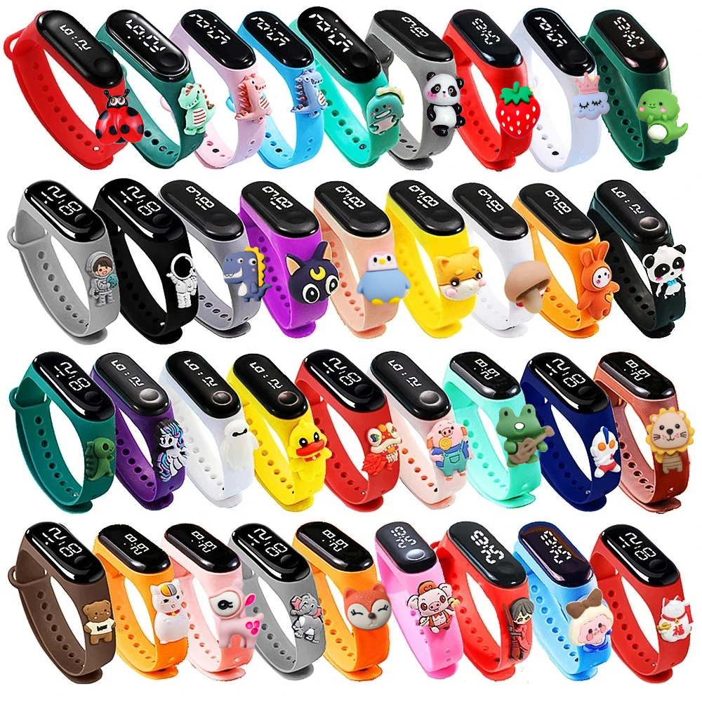 Smartwatch Watches For Kid Girl - 防水子供スマートタッチ Led 腕時計漫画小動物少年少女 LED デジタル電子時計子供スポーツウォッチブレスレット