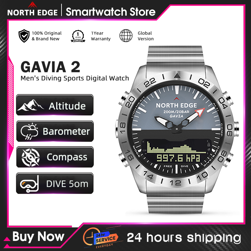 Smartwatch Watches For Men Digital - NORTH EDGE メンズ ダイブウォッチ ミリタリー アーミー