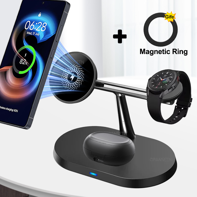 Watch 7 Smartwatch Iphone - 3-IN-1 マグネット式ワイヤレス充電器 スマホ充電ドック Samsung S25 S24