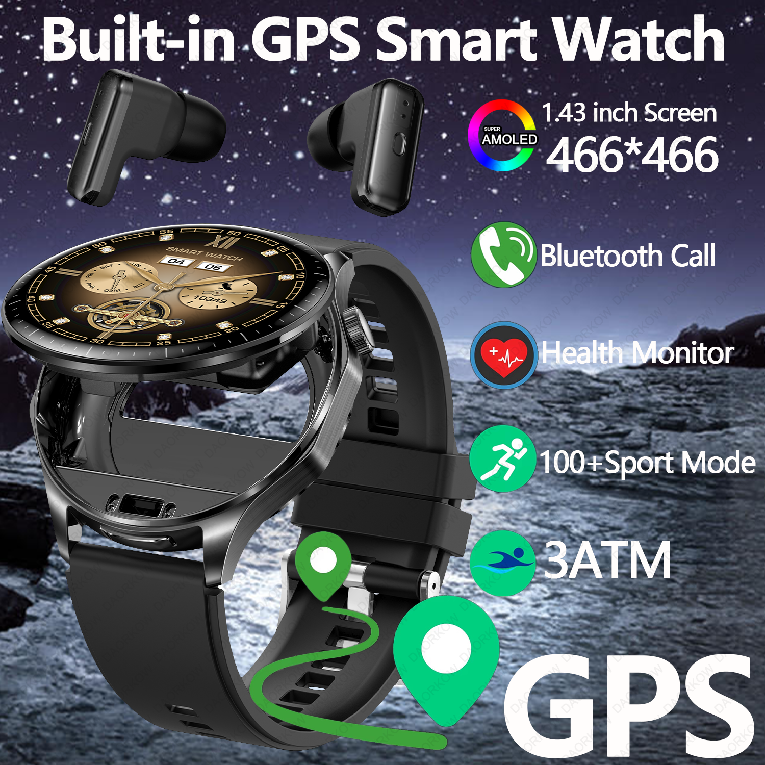 Smartwatch Noise Watches - DAORKOW スマートウォッチ Bluetooth 通話 ワイヤレスイヤホン 2