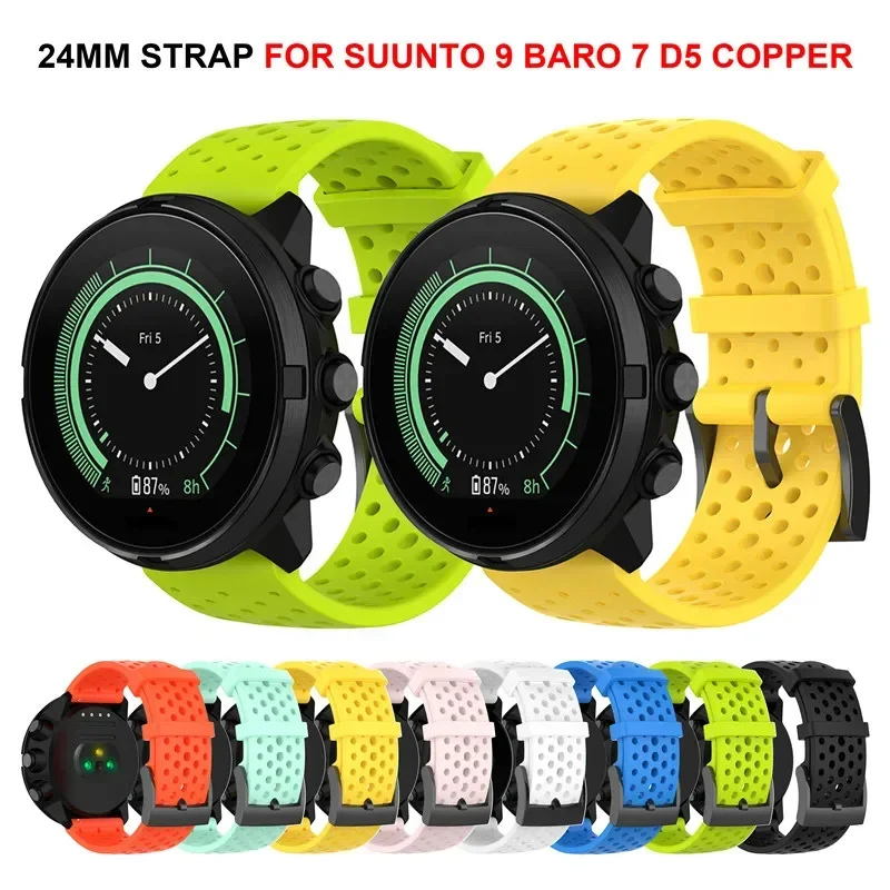 Fossil Watches Smartwatch Hybrid - 24mmシリコンバンド SUUNTO 7 9 Baro D5スマートウォッチ交換用リストバンド