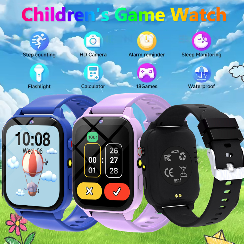 Smartwatch Watches For Kid Girl - キッズゲームスマートウォッチ懐中電灯防水 HD カメラ睡眠トラッカーアラーム音楽スポーツウォッチ男の子女の子の誕生日ギフト