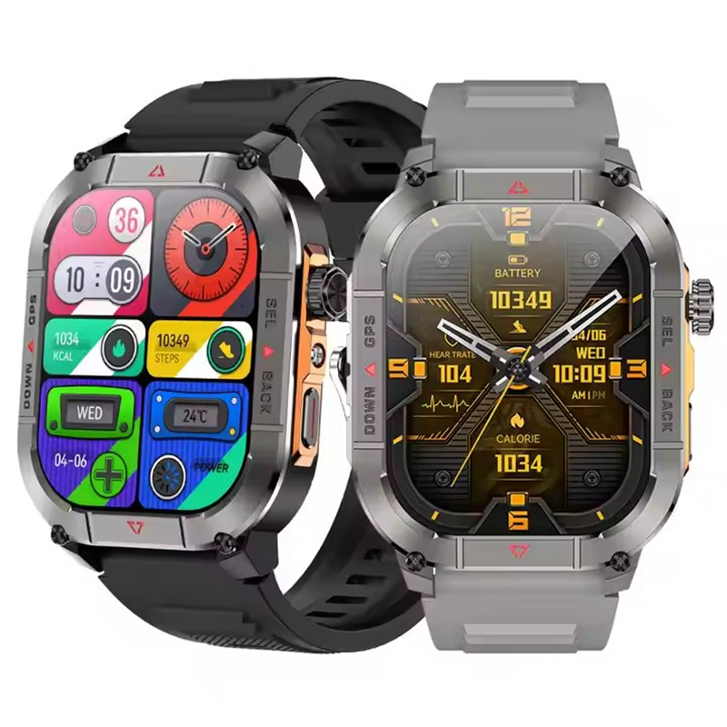 Smartwatch Watches For Men Digital - 新型HK84メンズスマートウォッチ AMOLED アウトドアGPSスポーツ測位コンパス フィットネストラッカー BT通話 健康管理スマートウォッチ