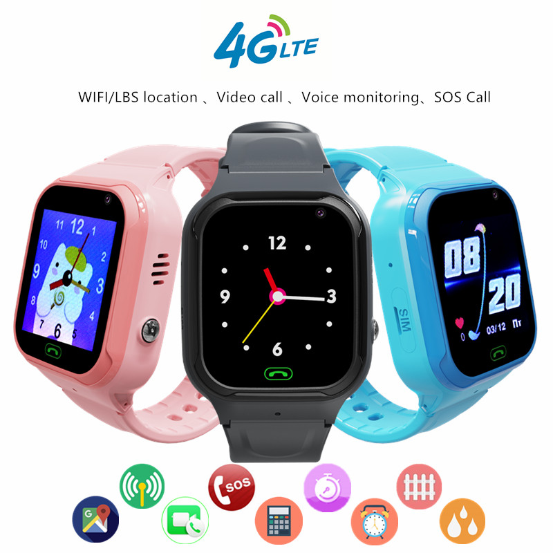 Smartwatch Digital Watches For Kid Boy With Alarm - 子供のためのスマートフォン防水時計,ビデオ通話,wifi,位置,sosトラッカー,カメラ,赤ちゃん,男の子,女の子,4g