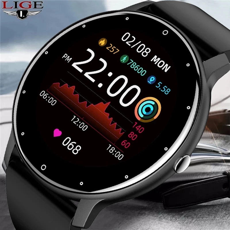 Smartwatch Watches For Men Digital - LIGE 2026新型スマートウォッチ メンズ フルタッチスクリーン スポーツフィットネスウォッチ IP67防水