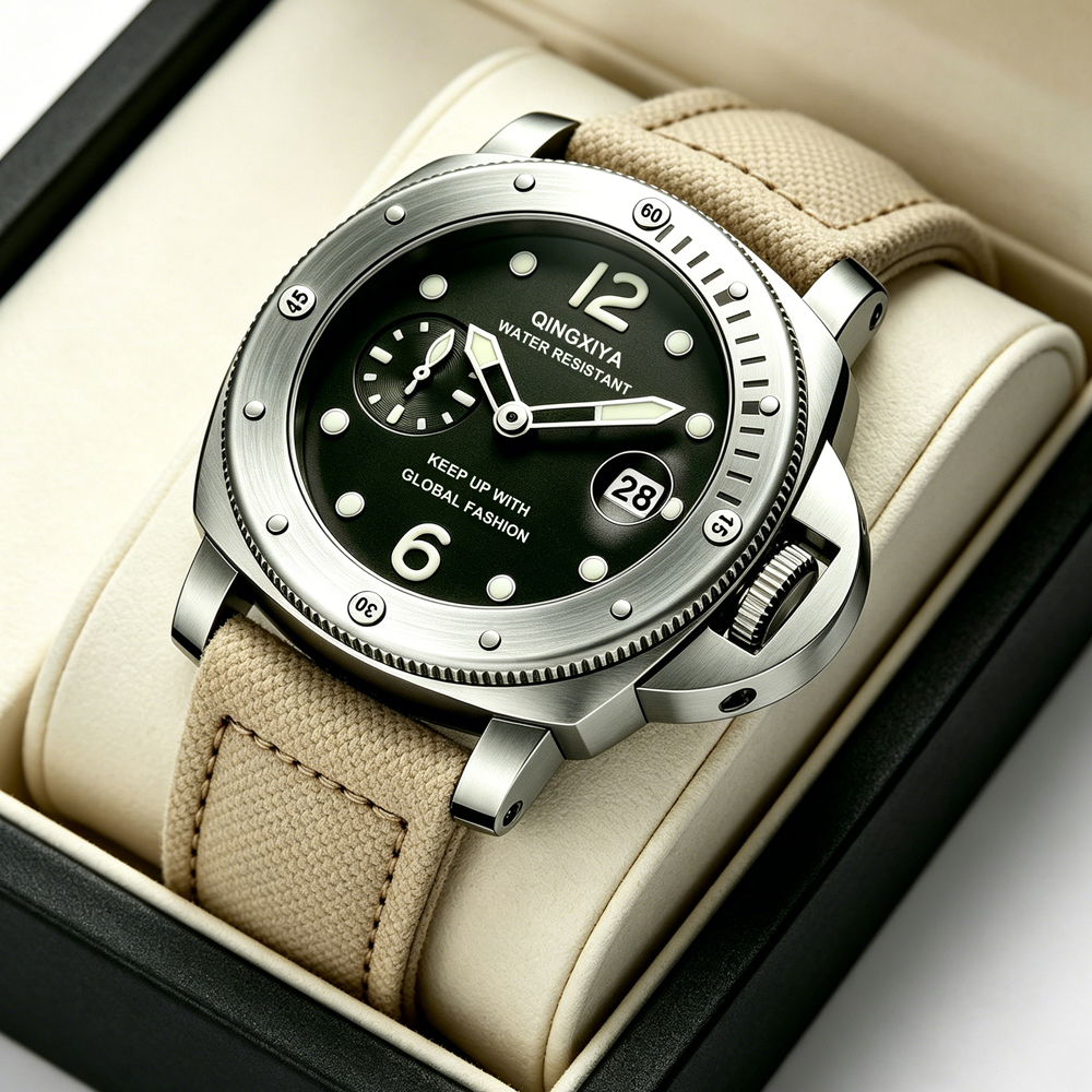 Smartwatch Watches For Men Brands - QINGXIYA スポーツキャンバスストラップメンズクォーツ時計発光防水日付時計高級ブランドファッション腕時計男性時計リロイ