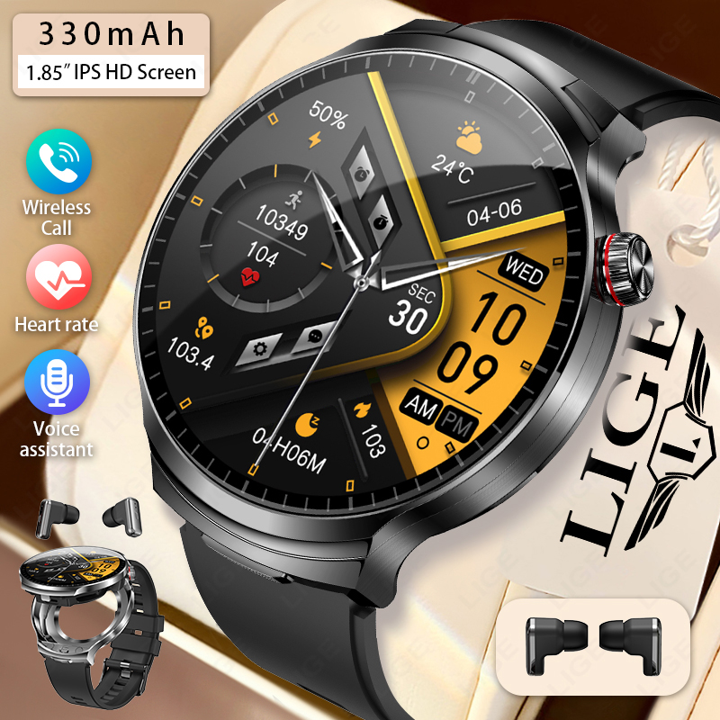 Smartwatch Noise Watches - LIGE 2026 新型TWS 2 in 1ヘッドセットスマートウォッチ