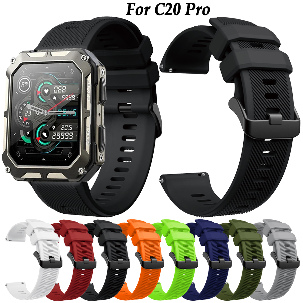 Smartwatch English - シリコンブレスレット,c20 pro,22mm,c20と互換性のあるアクセサリー