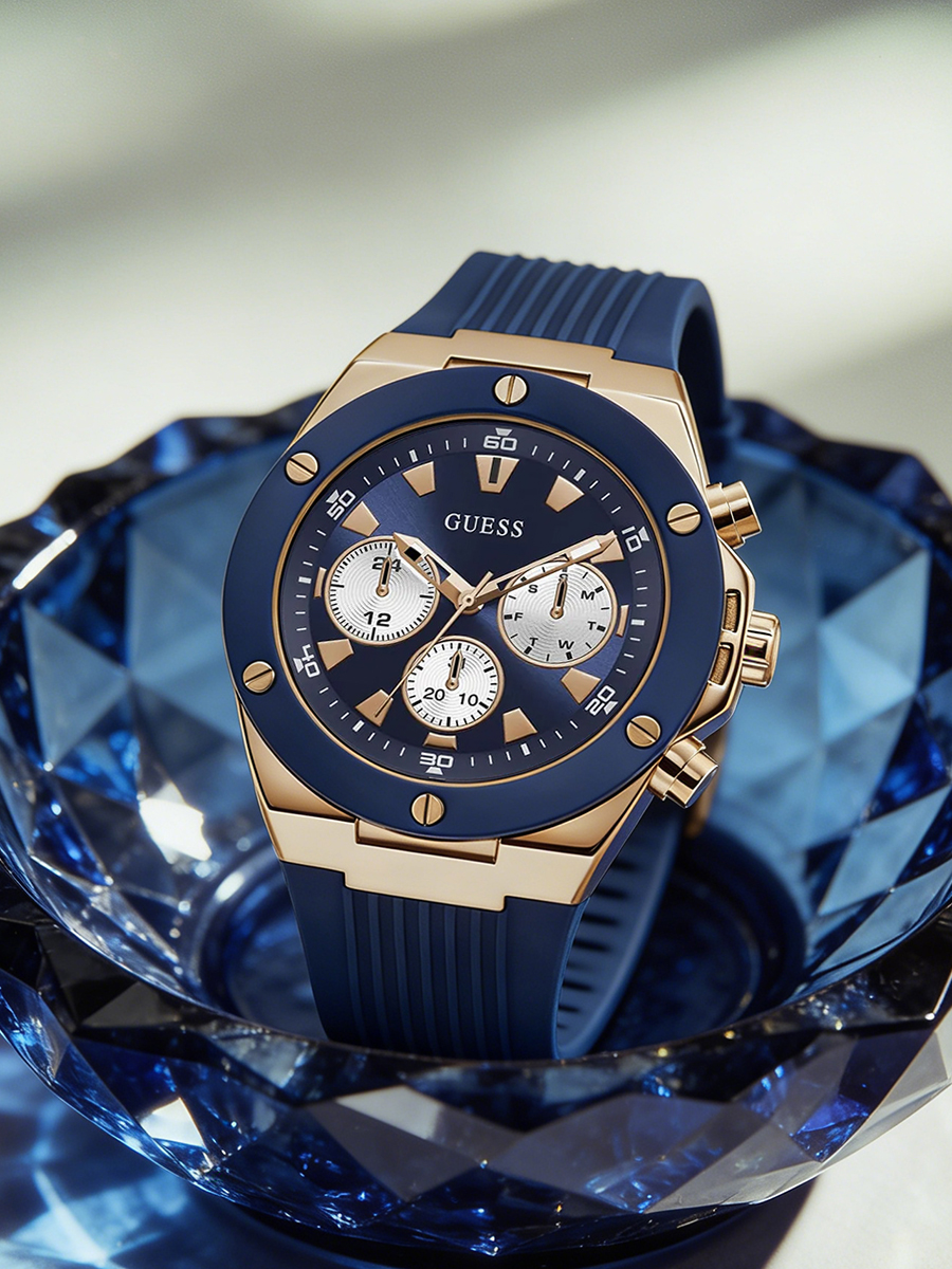 Smartwatch Watches Birthday Gift For Men - GUESS メンズ クォーツ時計 GW0057G2 ツートーンスチールバンド クロノグラフダイヤル