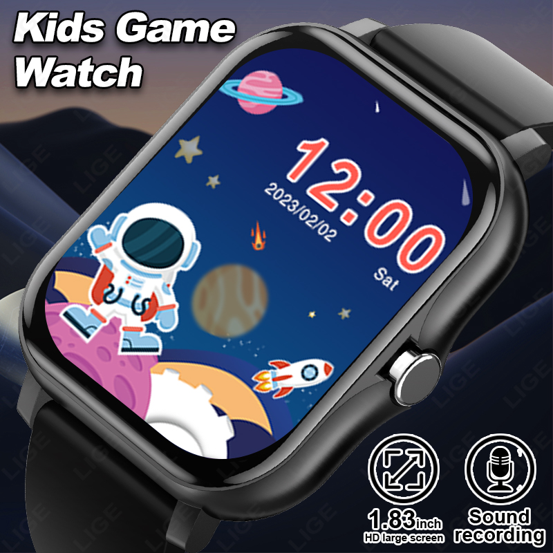 Smartwatch Digital Watches For Kid Boy With Alarm - LIGE 2025 オーディオブック子供スマートウォッチファッションスポーツガールズボーイズゲームスマートウォッチ子供防水電子時計学生ギフト