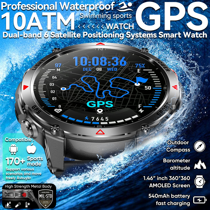Smartwatch Watches For Men Digital - T-Rex 3 Pro ミリタリーグレード AGPS スマートウォッチ