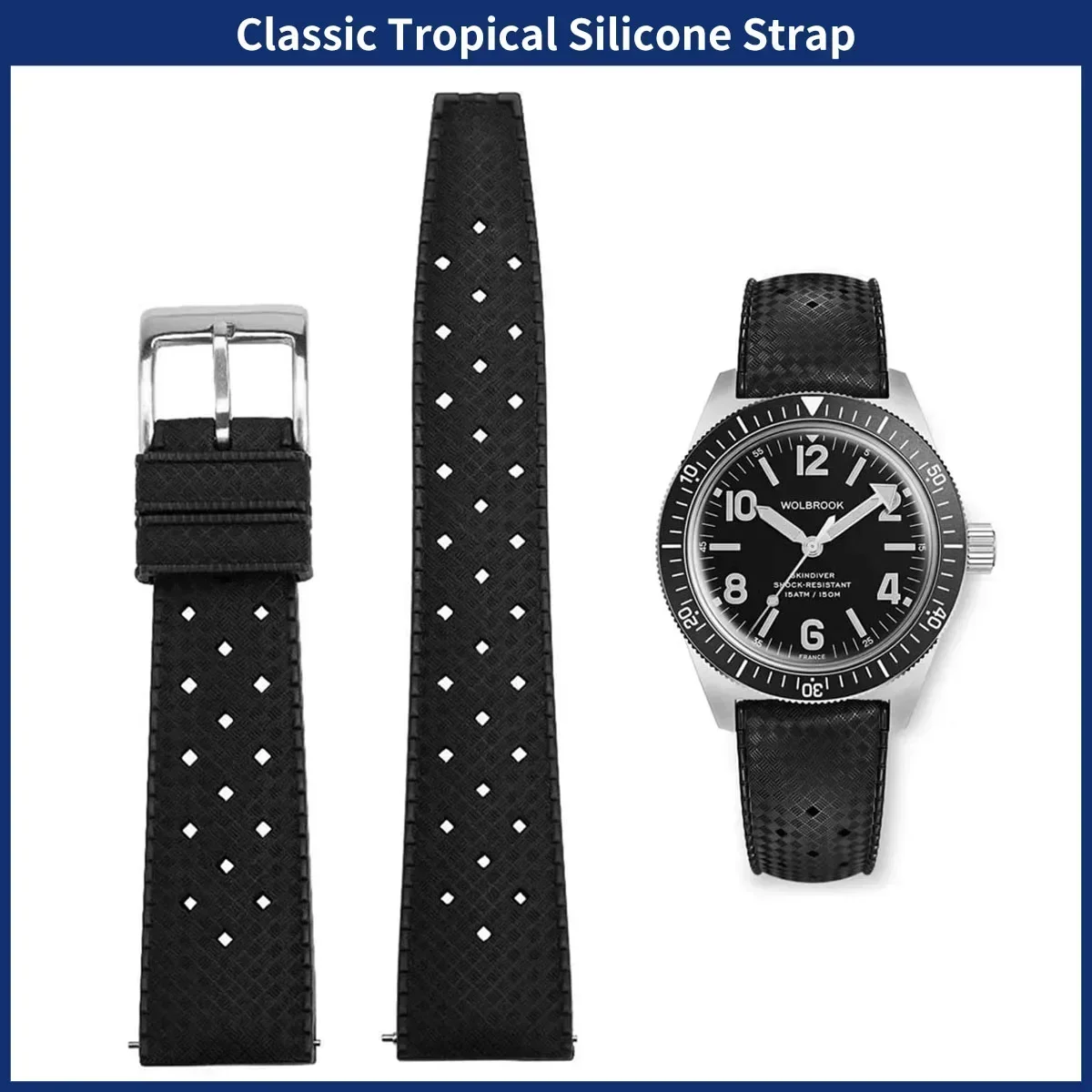 Watches Rolex Smartwatch - Fkmクイックリリースラバーストラップ、ロレックス用スマートウォッチバンド、メンズダイビング防水ブレスレット、トロピカルブレスレット、20mm、22mm