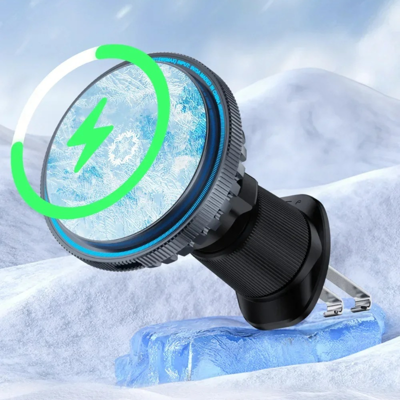 Smartwatch Phone Watches - 氷冷却磁気式車載ワイヤレス充電器 エアコン吹き出し口マウント 急速充電ステーション iPhone 17 16