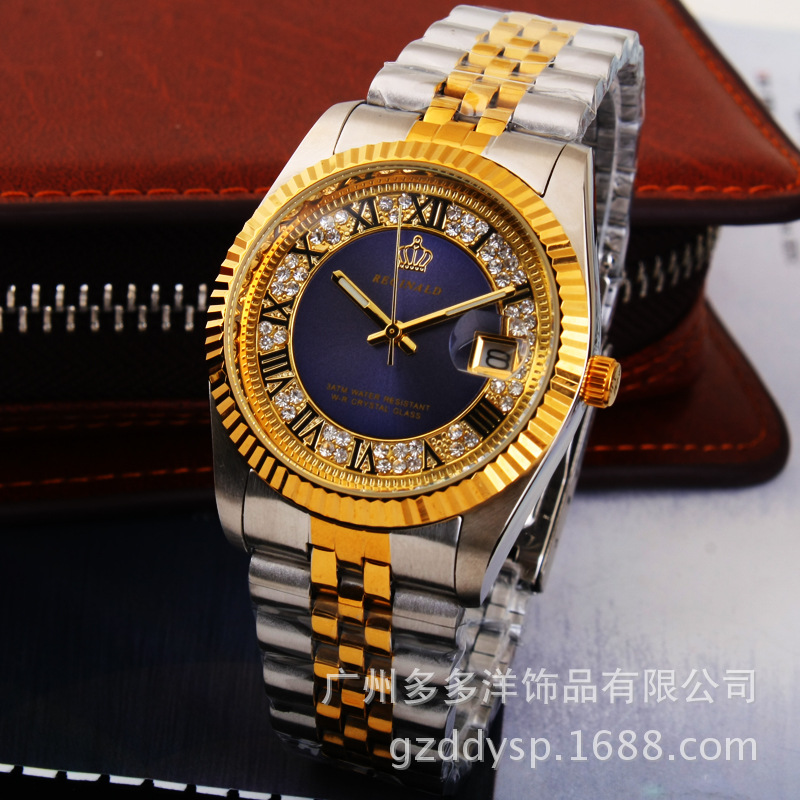 Smartwatch Watches For Men Brands - 2016高級香港レジナルドブランド腕時計ゴールデンブルークォーツ時計ドレスパーティー50メートル防水男性女性恋人腕時計