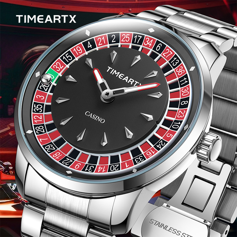 Smartwatch Watches For Men Brands - TIMEARTX ブランドの新しい高級クォーツ時計男性用ヨーロッパルーレットポーカーゲーム腕時計