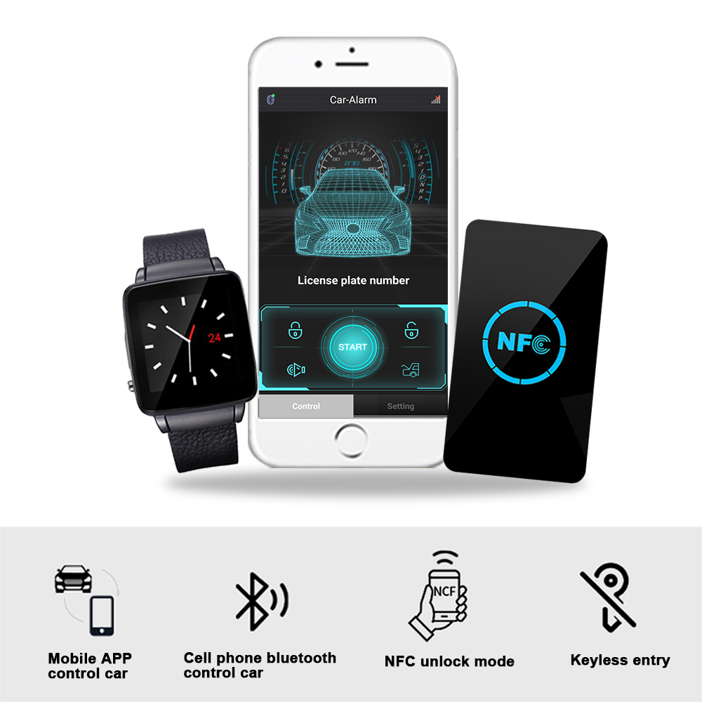 Smartwatch Phone Watches - NFC携帯電話腕時計改造車NFCキーレスアクセスシステムスマートデジタルキーマッチング携帯電話Bluetoothリモコン