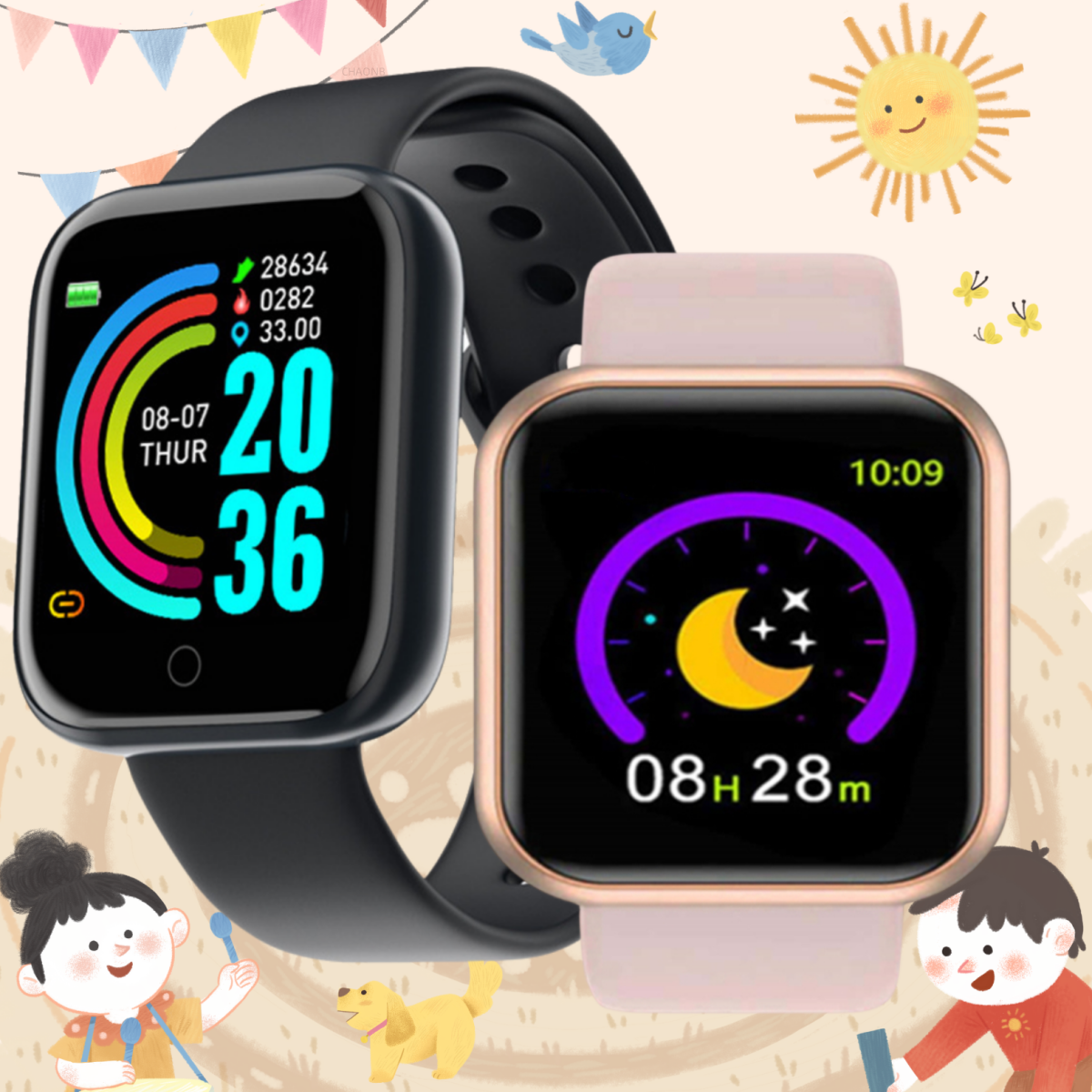 Smartwatch Digital Watches For Kid Boy With Alarm - 2025 新しいデジタル腕時計スマート LED ボーイズスポーツキッズ学生子供腕時計ファッション男性スマートウォッチガール時計女性ブレスレット D20
