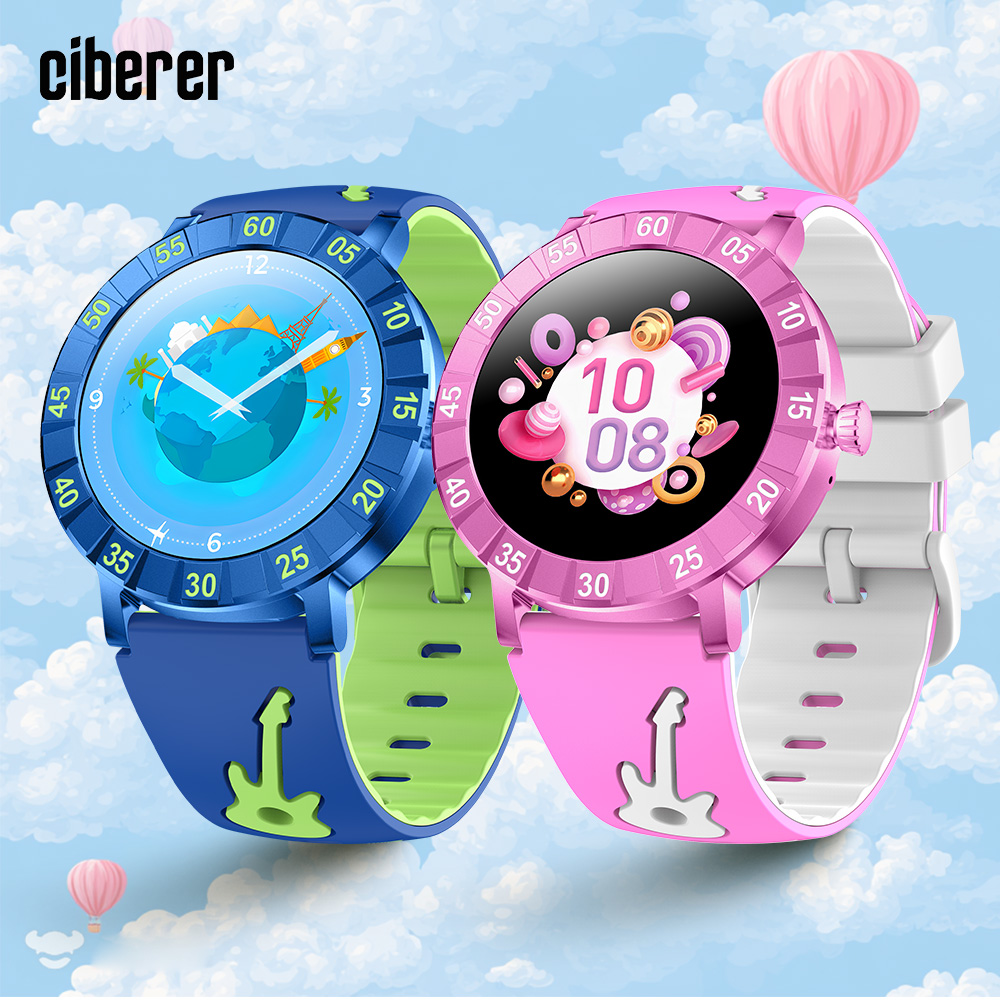 Smartwatch Watches For Kid Girl - 新しいCiberer DS08キッズスマートウォッチ、音声通話機能付き、ユニークな丸型HDスクリーンディスプレイ、男の子と女の子への子供向けギフト、子供用スマートウォッチ