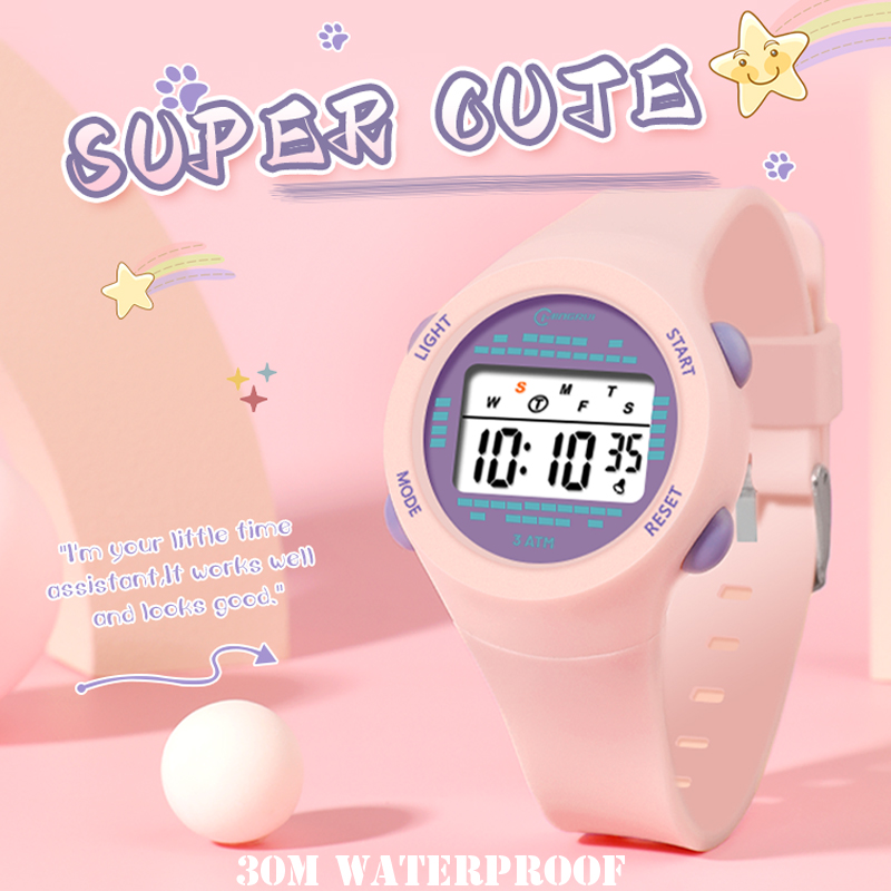 Smartwatch Digital Watches For Kid Boy With Alarm - 子供用電子時計,ピンク,多機能,デジタル,子供用スマート腕時計,学校用,男の子と女の子用,ギフト,キュート,30m