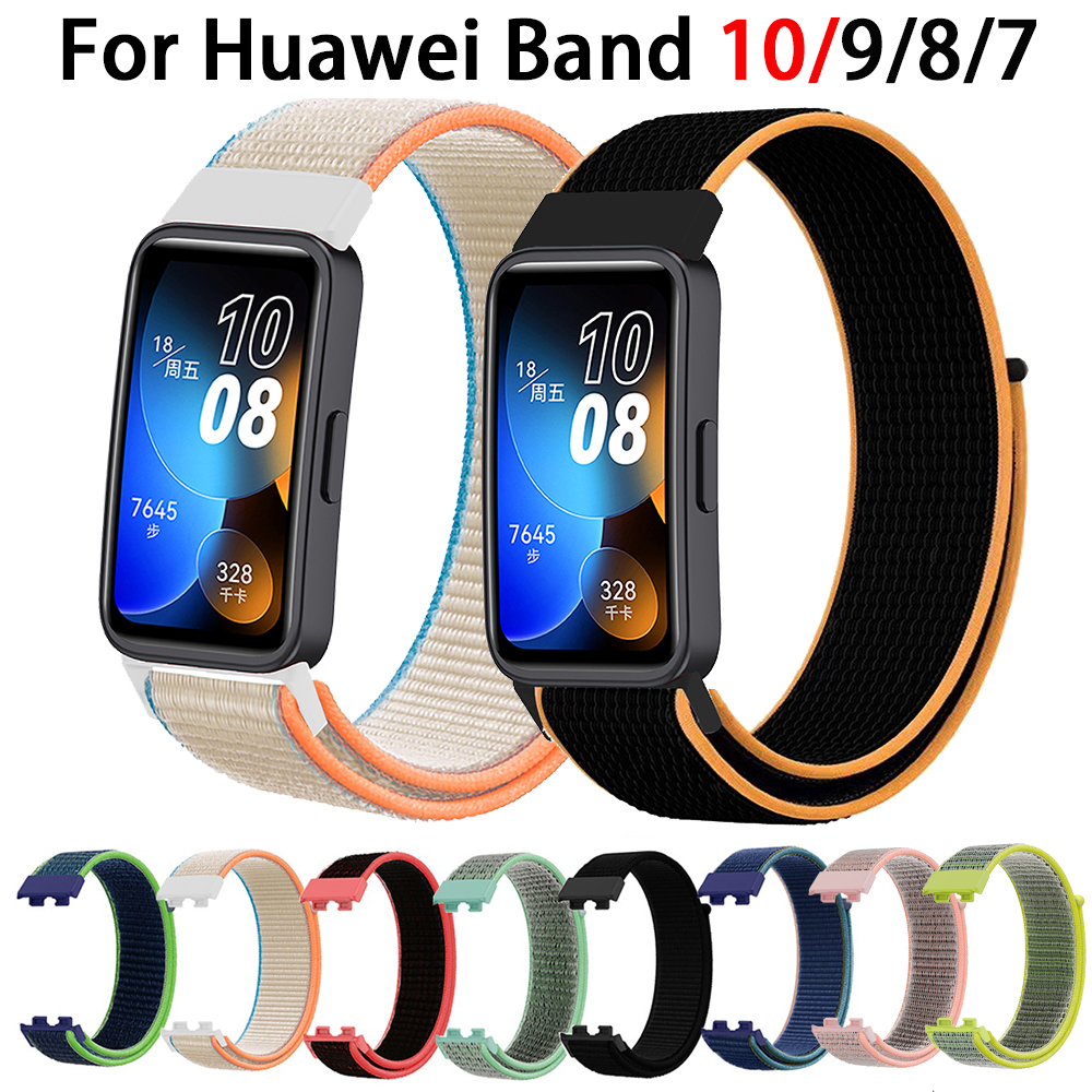 Smartwatch English - Huawei Band 10 8 9 7用ストラップ、バンドアクセサリー、ナイロンループ、スマートウォッチ交換ベルト、リストバンド、スポーツブレスレット、バンド7ブレスレット