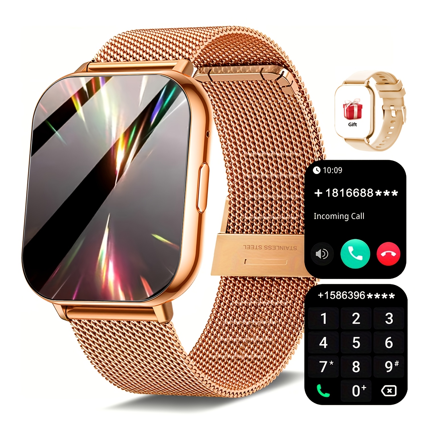 Smartwatch Watches Birthday Gift For Men - スポーツスマートウォッチ、1.83インチフルタッチスクリーンディスプレイ、メッセージ機能付き、通話対応スマートウォッチ、睡眠モニタリング、スポーツ歩数計、情報アラート、iPhone Android携帯対応、女性男性向けスマートバンドフィットネスウォッチ、友人へのギフト、誕生日プレゼント