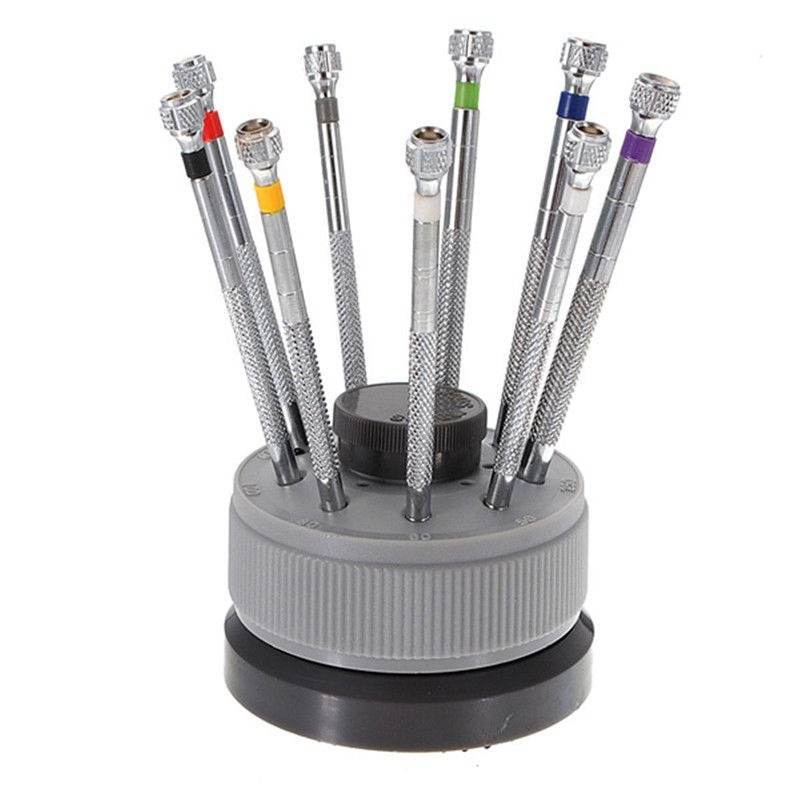 Crystal Press Tool - ステンレス鋼精密ドライバーセット時計修理ツールキット時計屋用 9 個時計メガネフラットブレードアソートスロットツール
