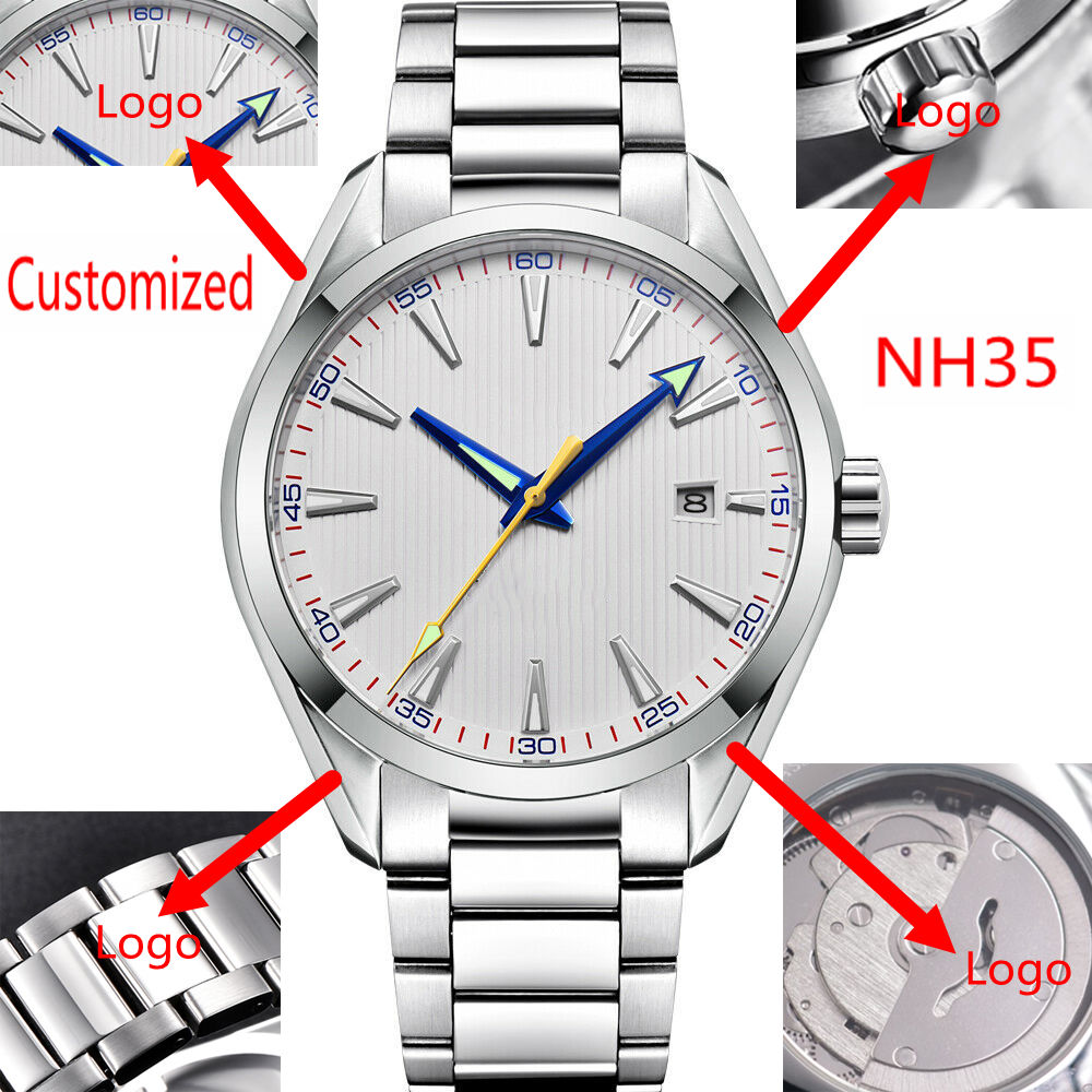 Smartwatch Watches For Men Brands - カスタムロゴ 41 ミリメートル男性ミヨタ/NH35 自動巻き時計カレンダー日付機械式腕時計サファイアガラス高級トップブランド腕時計