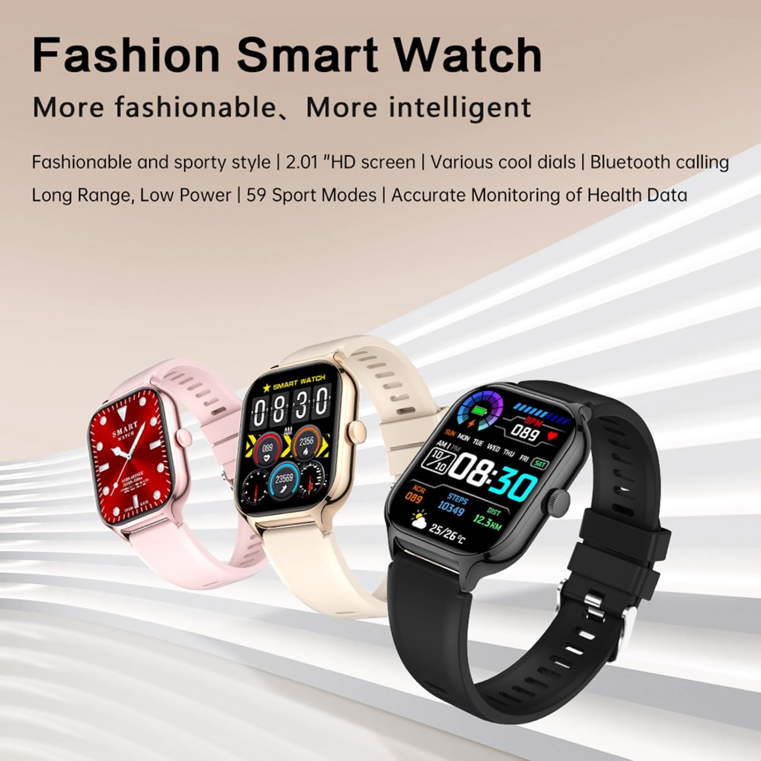 Watch 7 Smartwatch Iphone - HDタッチスクリーン搭載スマートウォッチ、ワイヤレス通話、アラーム、マルチスポーツモード、座りがち注意喚起機能、電卓、AndroidとiPhone両対応、ユニセックス、バレンタインデー/クリスマス/新年/誕生日のギフトに最適な腕時計