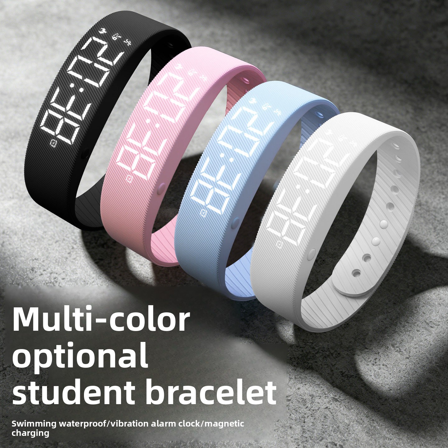 Smartwatch Digital Watches For Kid Boy With Alarm - 2026年新型韓国製シンプル腕時計防水水泳振動アラーム子供用スポーツ歩数計スマートブレスレット男の子向け