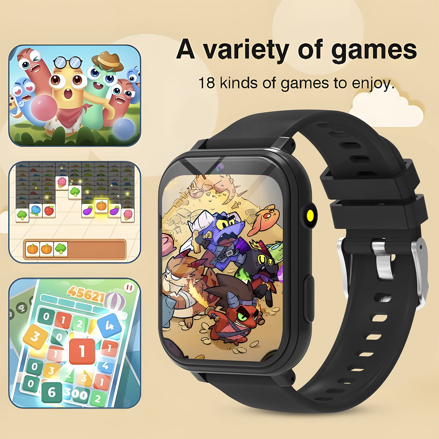 キッズスマートウォッチゲームカメラ懐中電灯睡眠モニタリング大 - Smartwatch Watches For Kid Girl のレビューと価格