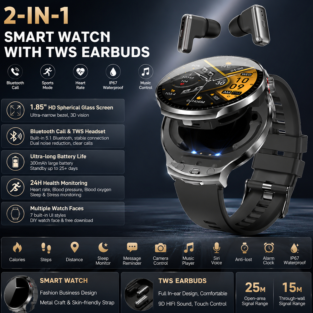 LIGE メンズスマートウォッチ BT通話 ワイヤレスイヤホ - Smartwatch Noise Watches のレビューと価格