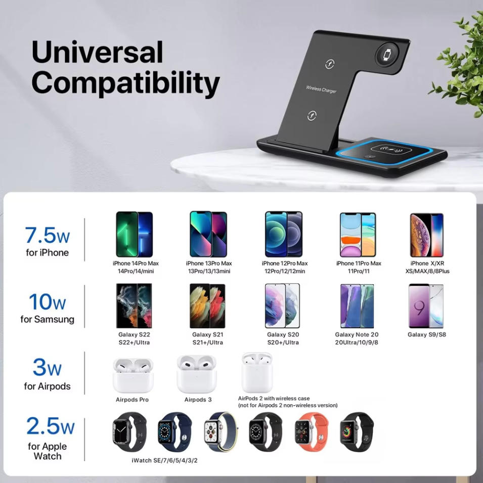 高速ワイヤレス充電器 充電ステーション 折りたたみ式スタンド - Watch 7 Smartwatch Iphone のレビューと価格