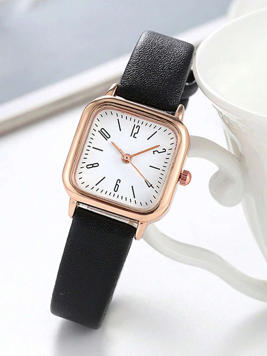 3個の女性用クォーツ時計、クラシックなラウンドダイヤルデザイ - Leather Watch Strap のレビューと価格