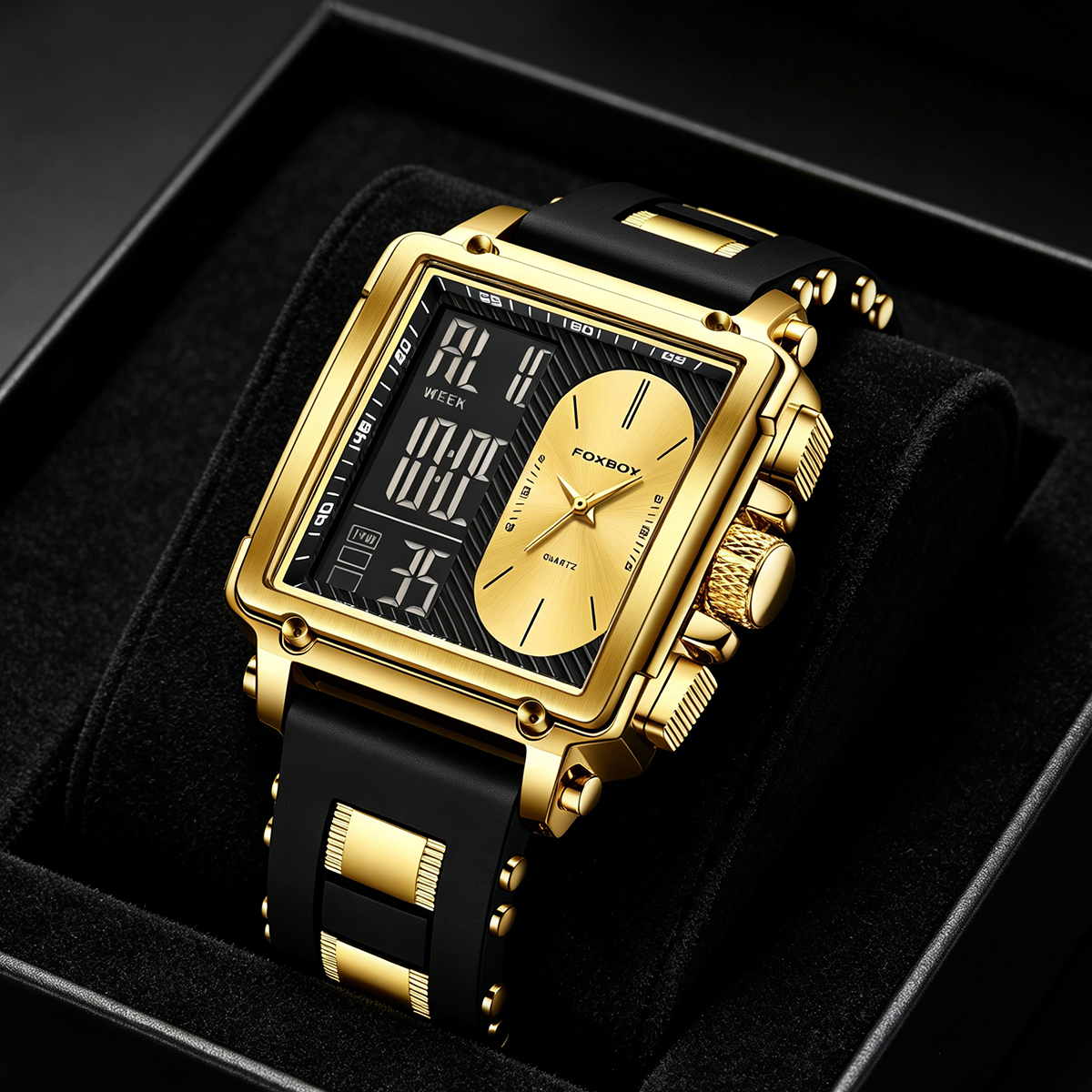 LIGE トップオリジナルスクエアデジタル腕時計男性用クロノ - Smartwatch Watches For Men Digital のレビューと価格