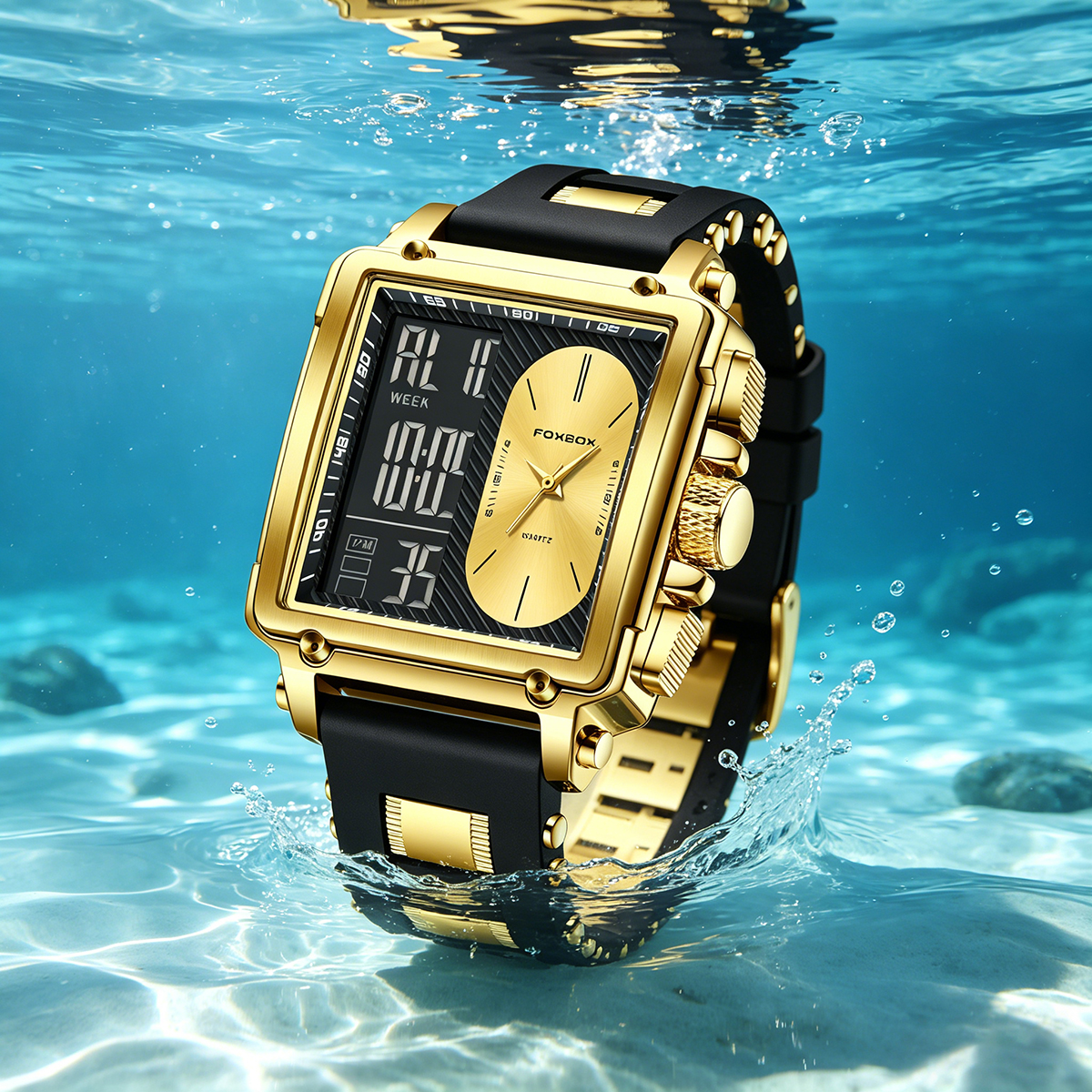 LIGE トップオリジナルスクエアデジタル腕時計男性用クロノ - Smartwatch Watches For Men Digital のレビューと価格