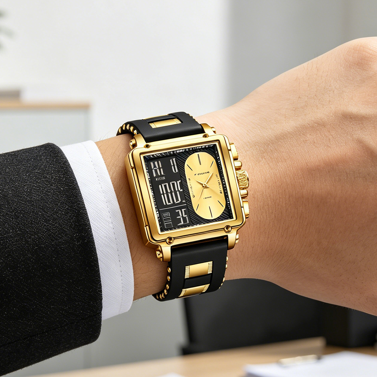 LIGE トップオリジナルスクエアデジタル腕時計男性用クロノ - Smartwatch Watches For Men Digital のレビューと価格