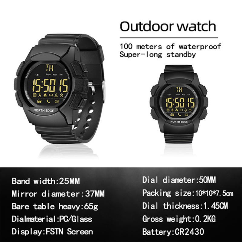 NORTH EDGE AK 100M 防水アウトドアスポーツ - Smartwatch Watches For Men Digital のレビューと価格