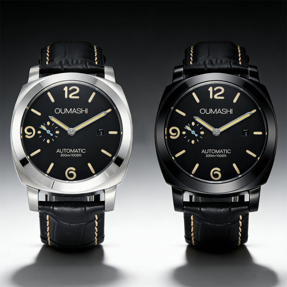 44mm メンズ腕時計 シーガル ST2555 ムーブメント - Leather Watch Strap のレビューと価格