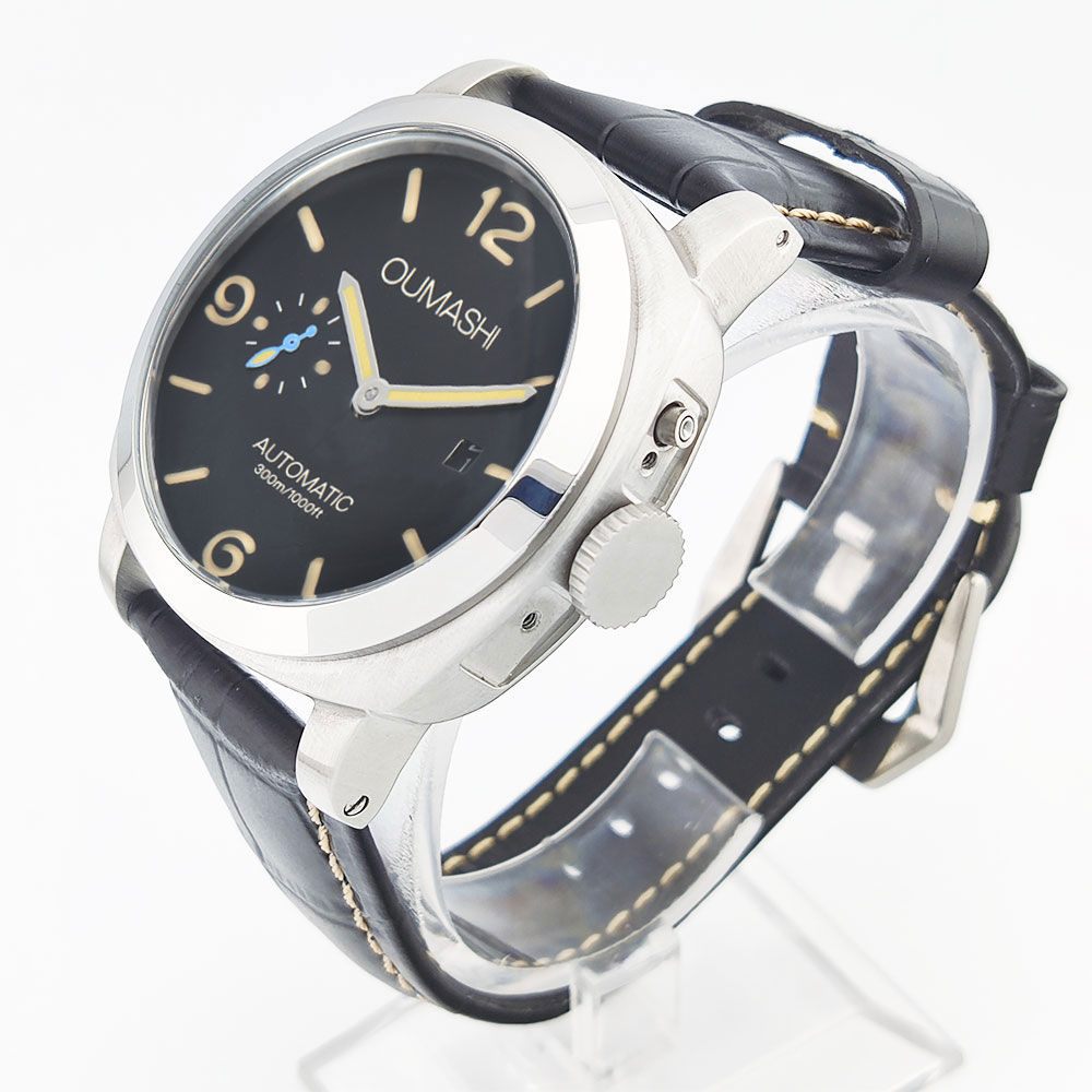44mm メンズ腕時計 シーガル ST2555 ムーブメント - Leather Watch Strap のレビューと価格