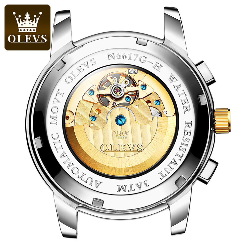 OLEVS 6617 メンズ クラシック 機械式腕時計 防水 - Leather Watch Strap のレビューと価格