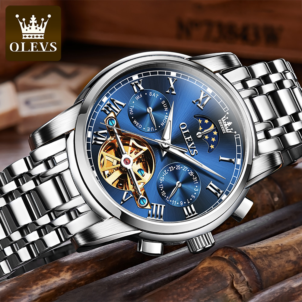 OLEVS 6617 メンズ クラシック 機械式腕時計 防水 - Leather Watch Strap のレビューと価格