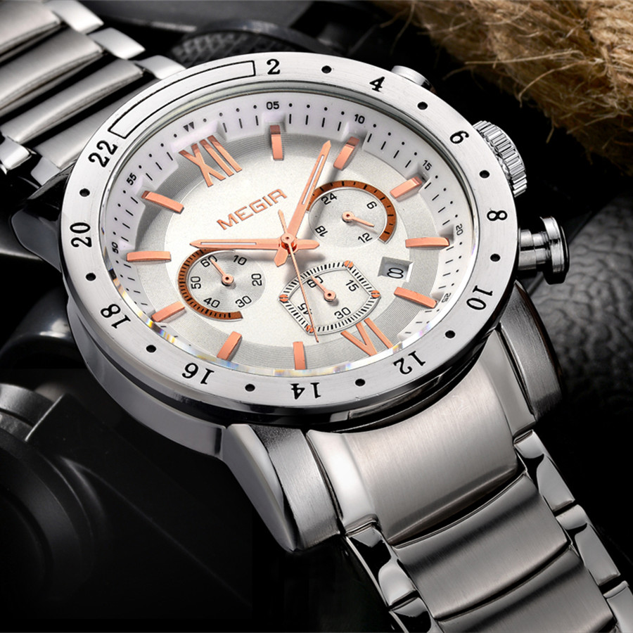 MEGIR ステンレススチール カジュアル腕時計 メンズ 防 - Smartwatch Watches For Men Digital のレビューと価格